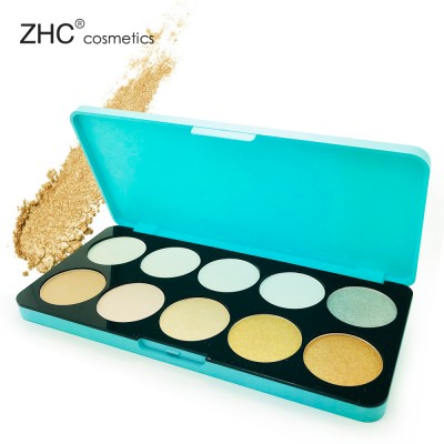 CC4306 10 colors makeup highlighter palette private label highlighter powder